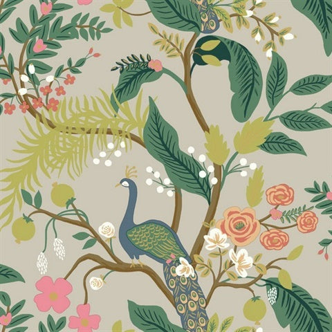RI5171 Linen Peacock Wallpaper