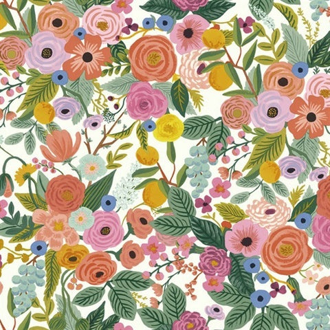 RI5119 Coral/Orange Garden Party Wallpaper