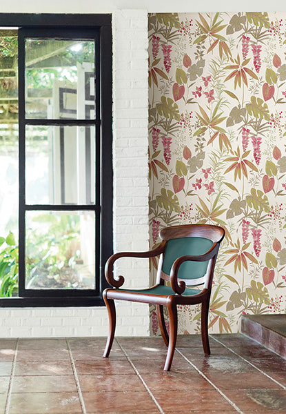 2656-004014 Pink Descano Flower Wallpaper