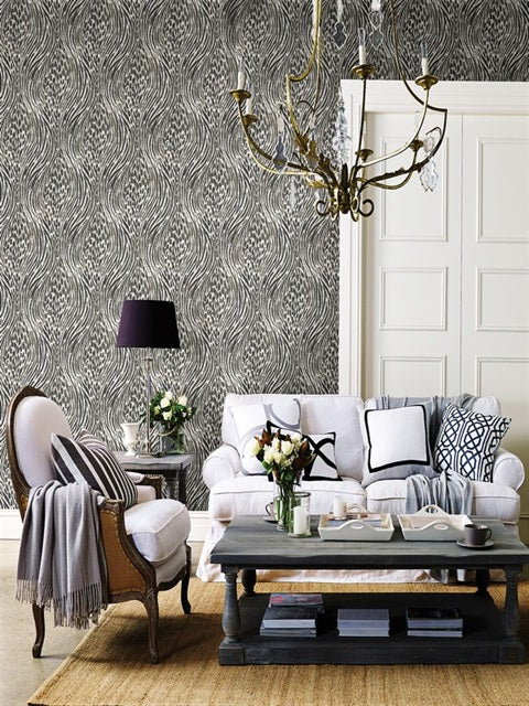 2763-24204 Splendid Platinum Jungle Wallpaper By Brewster