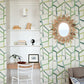 2903-25847 Tate Green Geometric Linen Wallpaper Blue Bell By A Street Prints