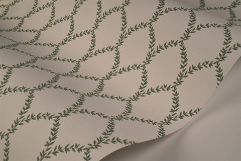 RI5178 Green/White Laurel Wallpaper