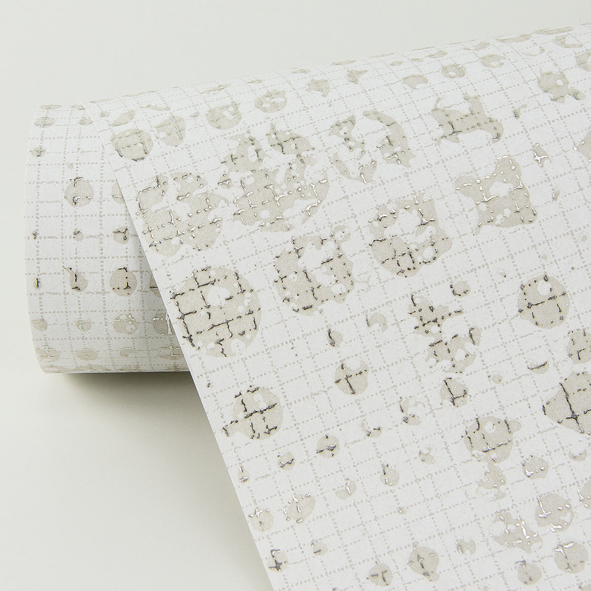 Celeste Platinum Geometric Wallpaper