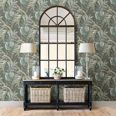 2861-25761 Verdant Dark Grey Botanical Equinox By A Street Prints