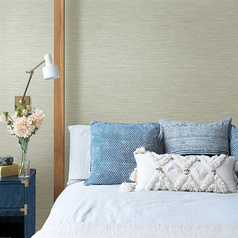 2903-25852 Exhale Teal Faux Grasscloth Wallpaper Blue Bell By A Street Prints
