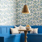 RI5148 Periwinkle/Sage Peonies Wallpaper
