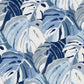 2969-26007 Samara Blue Monstera Leaf Wallpaper by Brewster
