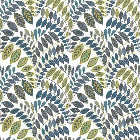 2821-25142 Fiddlehead Green Botanical Wallpaper