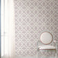 1014-001827 Off Beat Ethnic Violet Geometric Floral Wallpaper