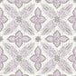 1014-001827 Off Beat Ethnic Violet Geometric Floral Wallpaper