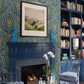 2763-12101 Night Bloom Navy Damask Wallpaper By Brewster