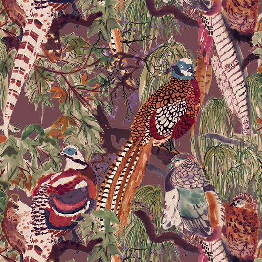 Game Birds - Red/Plum