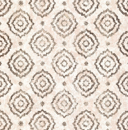 Uma Rose Gold Medallion Wallpaper