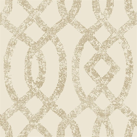 Ethereal Bronze Trellis Wallpaper