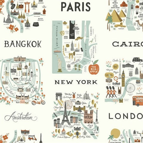 RI5160 Mint City Maps Wallpaper