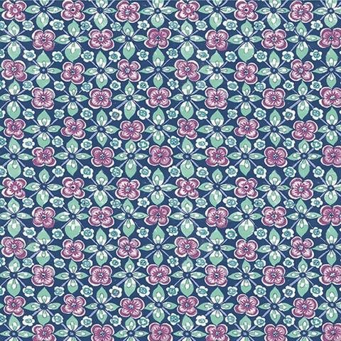 1014-001822 Indigo Free Spirit Floral Wallpaper By Brewster