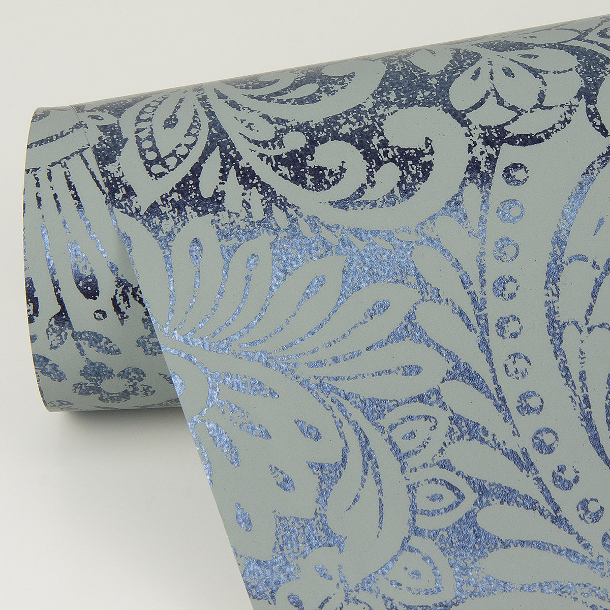 Artemis Sapphire Floral Damask Wallpaper