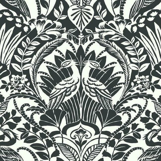 Egret Damask Wallpaper