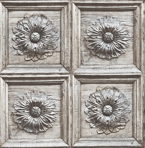 Ravenswood Grey Wood Panel Wallpaper