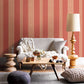 1014-001833 Coral Brynn Paisley Stripe Wallpaper By Brewster