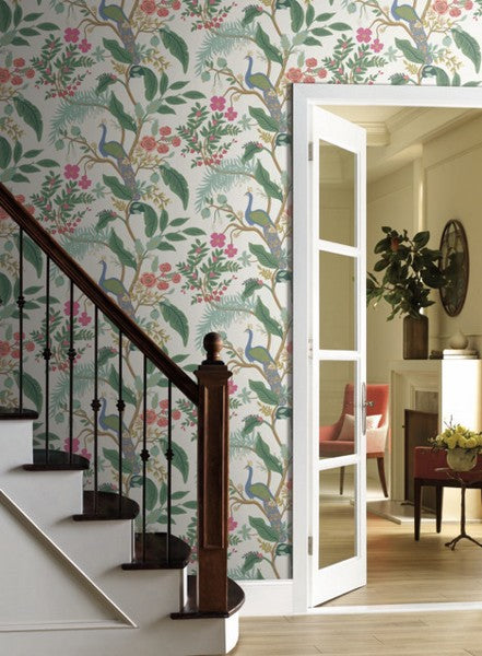 RI5174 Periwinkle Peacock Wallpaper