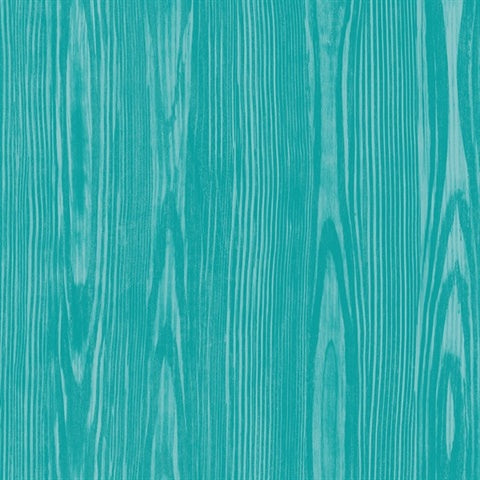 2744-24156 Illusion Aqua Faux Wood Wallpaper By Brewster