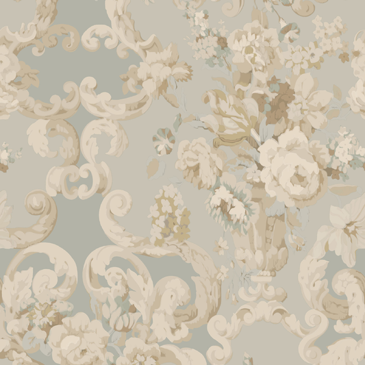Floral Rococo - Aqua