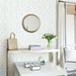 Ethereal Sky Blue Trellis Wallpaper