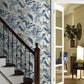 RI5173 Blue/White Peacock Wallpaper