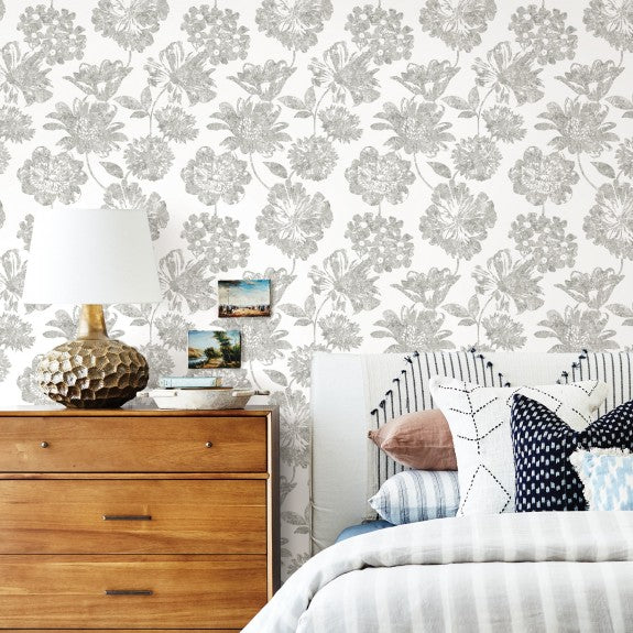 2901-25416 Folia Taupe Floral Wallpaper