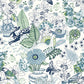 2821-12804 Whimsy Blue Fauna Wallpaper