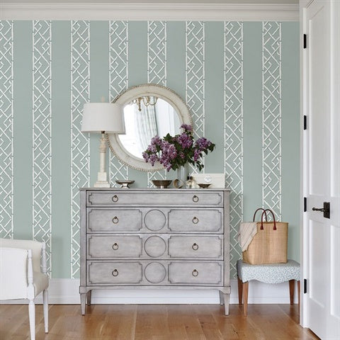 2785-24806 Aqua Latticework Wallpaper