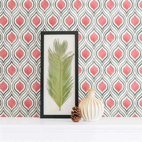 2702-22702 Pink Plume Wallpaper By Brewster
