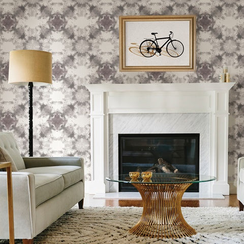 2763-24212 Mysterious Grey Abstract Wallpaper By Brewster