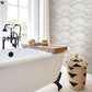 2903-25870 Bennett Charcoal Dotted Scallop Wallpaper Blue Bell By A Street Print