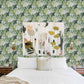 2969-26006 Samara Green Monstera Leaf Wallpaper by Brewster