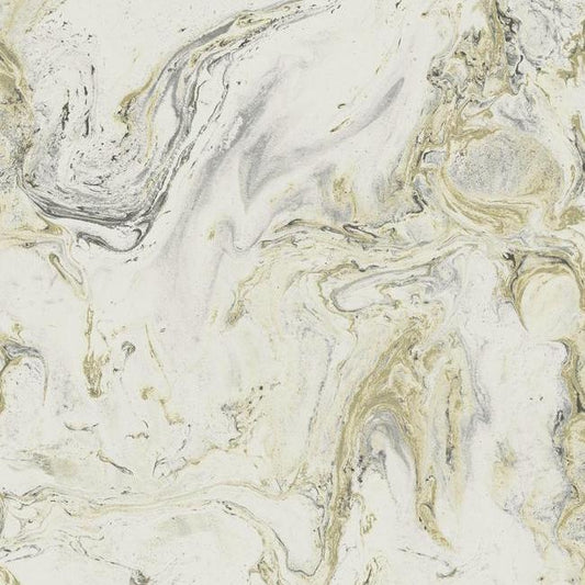 Y6231201 White/Black/Gold Oil & Marble Wallpaper