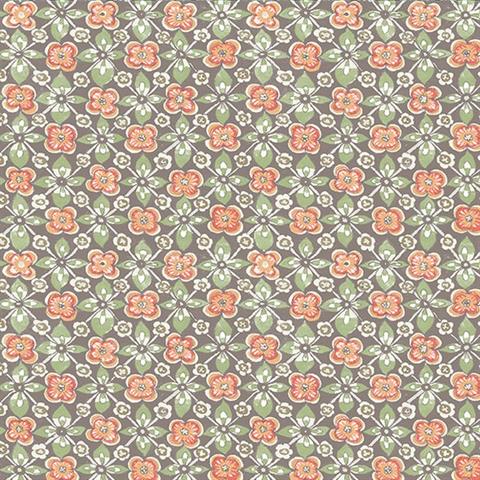 1014-001823 Coral Free Spirit Floral Wallpaper By Brewster