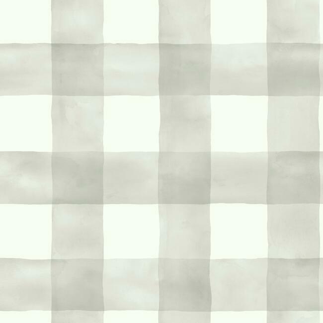 MH1518 Sunday Stroll Grey Watercolor Check Wallpaper