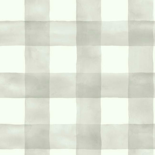 MH1518 Sunday Stroll Grey Watercolor Check Wallpaper