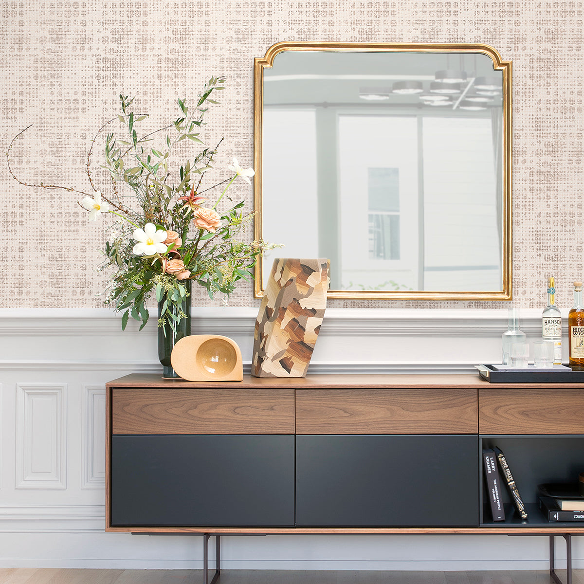 Celeste Rose Gold Geometric Wallpaper