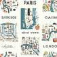 RI5162 Blue/Red City Maps Wallpaper