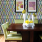 2656-004040  Green and Purple Harbor Wallpaper