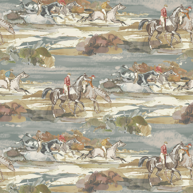 Morning Gallop - Blue/Sand