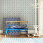 1014-001854 Turquoise Geo Quatrefoil Wallpaper By Brewster