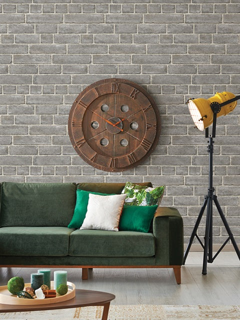 Faï¿½ade Grey Brick Wallpaper By Brewster