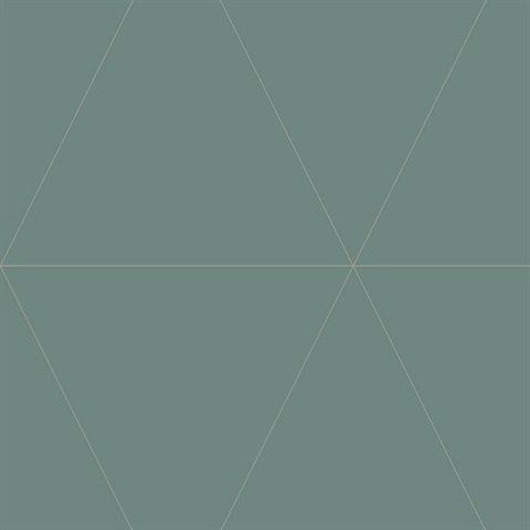 2763-24225 Twilight Green Geometric Wallpaper By Brewster