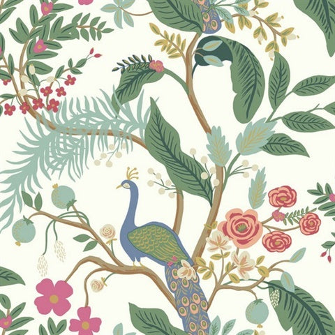 RI5174 Periwinkle Peacock Wallpaper