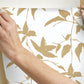 White/Gold Persimmon Leaf Wallpaper