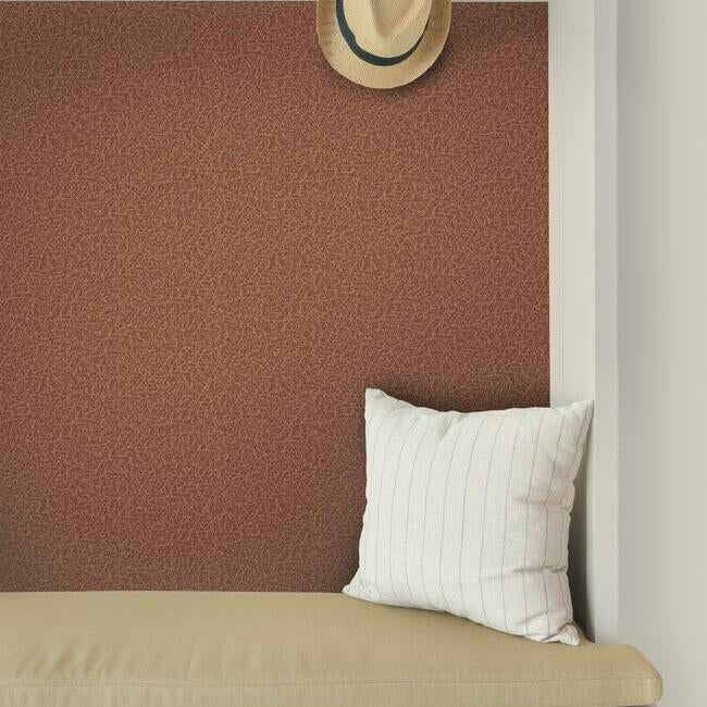 Tossed Fibers Red Wallpaper